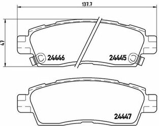 Колодки тормозные дисковые задние Saab 9-7X 04>12 Isuzu Ascender 03> Chevrolet Trailblazer 01>08 BREMBO P10010