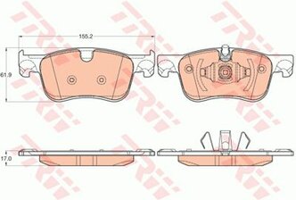 Колодки тормозные дисковые передние Citroen C4 Grand Picasso II/C4 Picasso II/C4 Spacetourer 13> TRW GDB2062