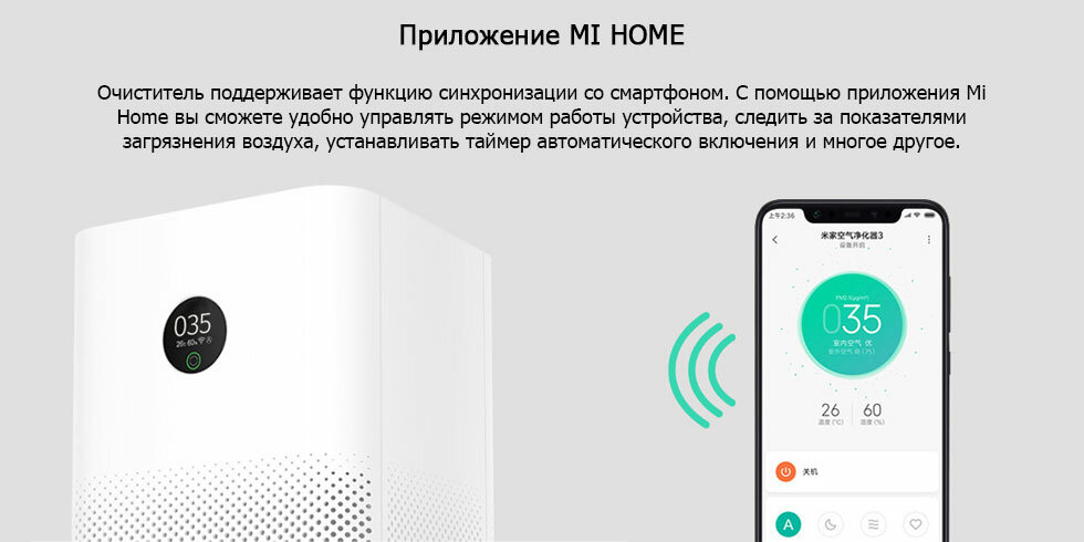 Очиститель воздуха Mijia Home Air Purifier 3 (White/Белый) - фотография № 8