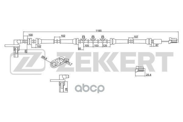 Датчик Abs Передн. Прав. Nissan Primera (P12 Wp12) 02- Zekkert арт. se-6045