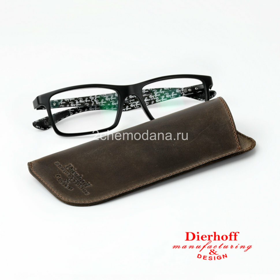 Мужской кожаный футляр для очков Dierhoff Д 6011-921 коричневый