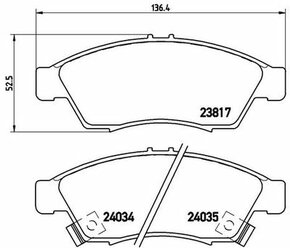 Колодки тормозные передние Suzuki Liana 01>07 BREMBO P79014