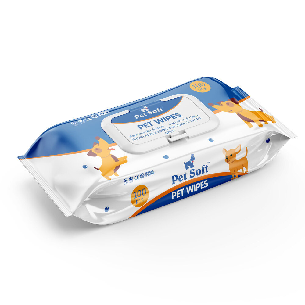 фото Салфетки влажные PET SOFT WIPES для животных 100шт в 124 (124)
