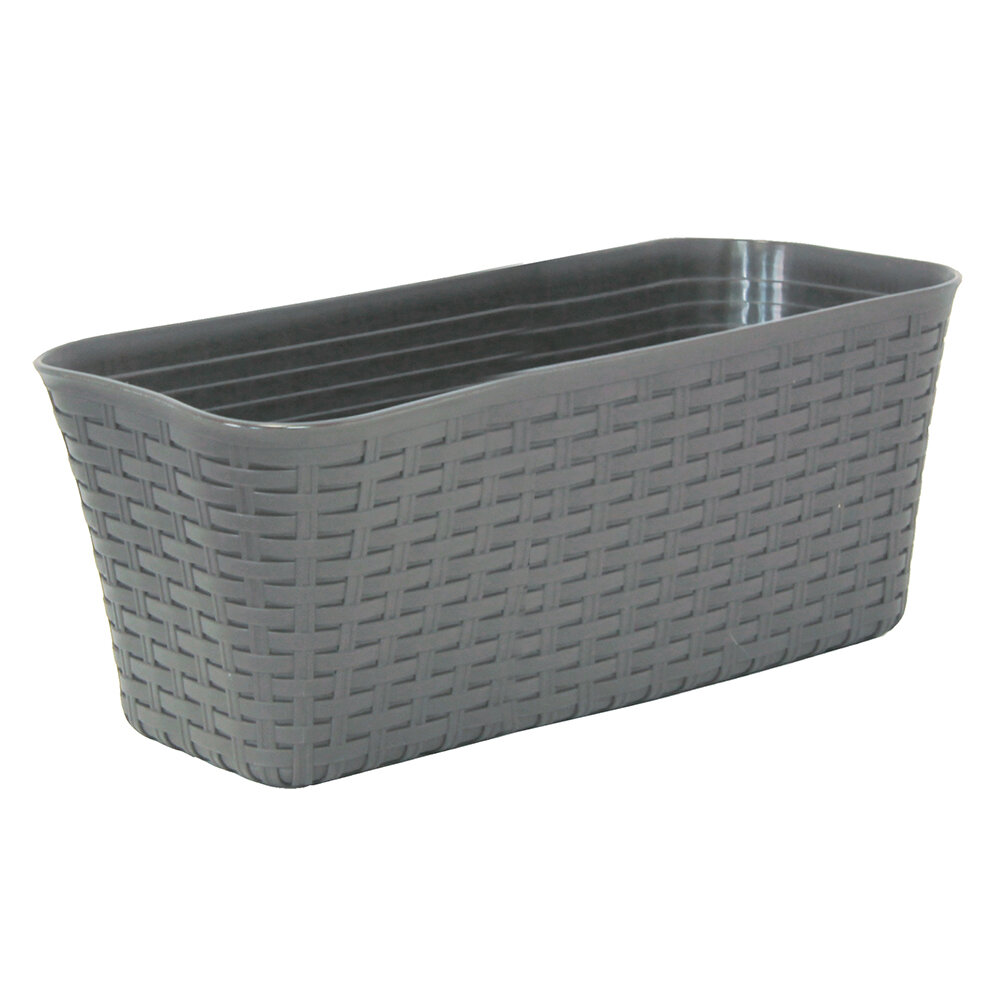 фото Балконный ящик пластиковый Ротанг серый 40х18х16 см 7,5 л