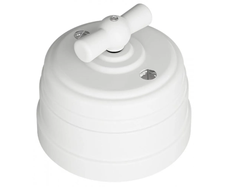 фото Ретро выключатель Art-marrone GE70401-01 ТМ Greenel Белый