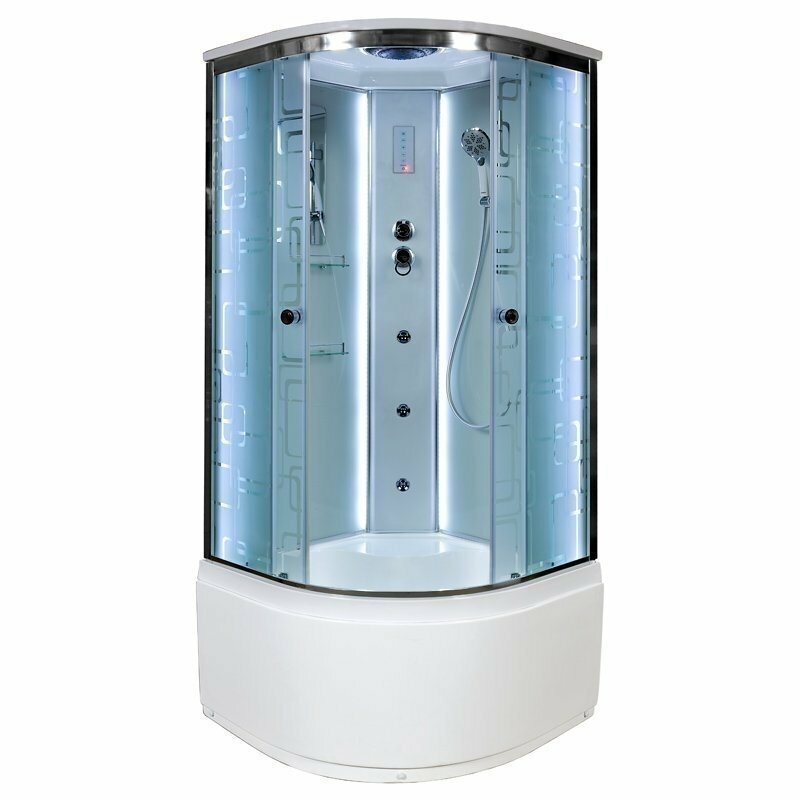 Душевая кабина Deto ЕМ4590 LED с гидромассажем 90х90