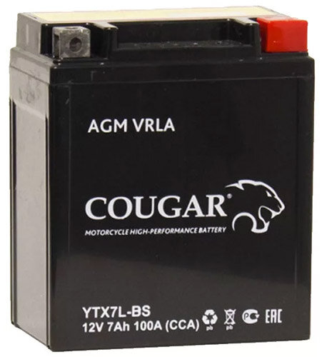   COUGAR AGM VRLA 12V7 YTX7L-BS 113x70x132