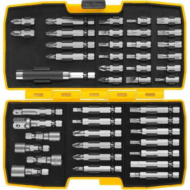 Набор STAYER "PROFI": Биты многофункциональные CR-MO, головок и адаптеров в ударопрочном компактном боксе, 44 предмета