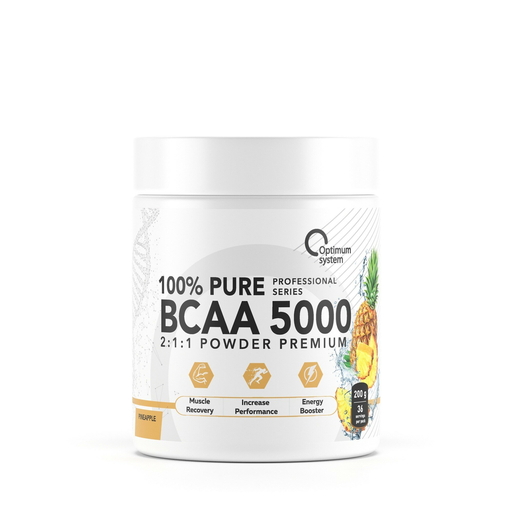 Optimum System BCAA 5000 Powder, 200 г (Малина)