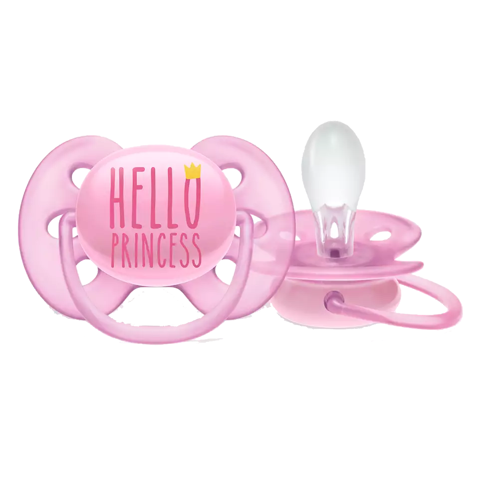 Philips Avent Пустышка силиконовая Ultra Soft Hello Princess 6-18 мес для девочек SCF529/01 1 шт