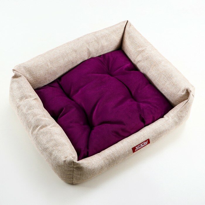 Лежак Люкс №2, 60х50х15 см, фиолетовый - фотография № 3