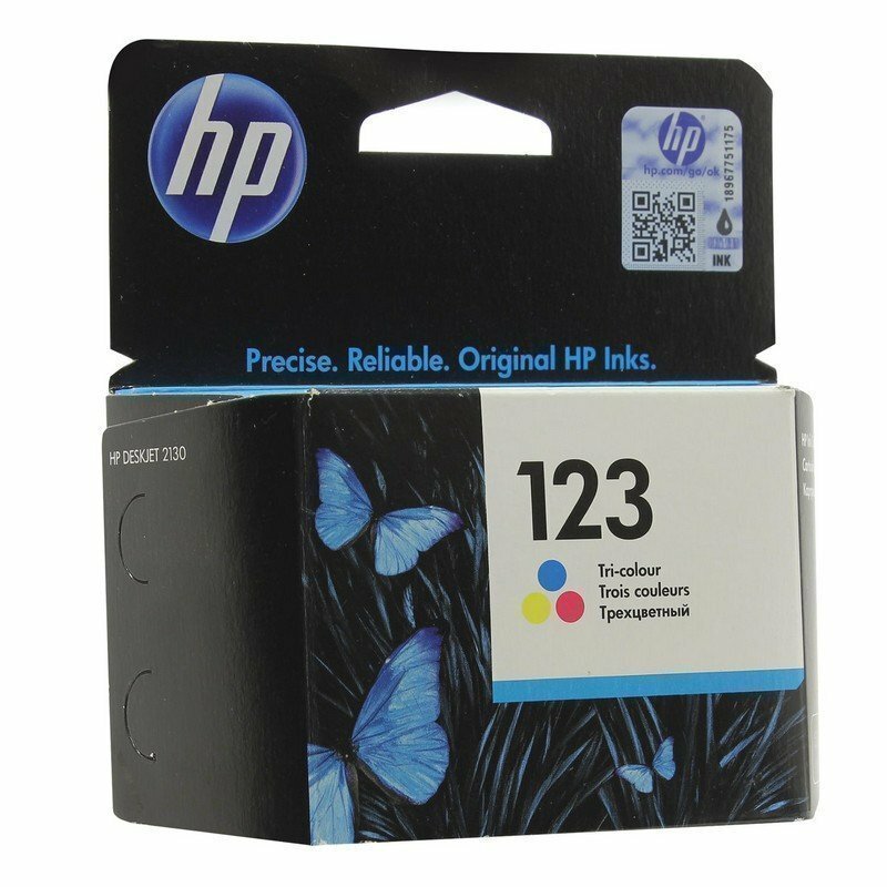 Картридж струйный HP (F6V16AE) Deskjet 2130, №123, цветной, оригинальный, ресурс 100 стр