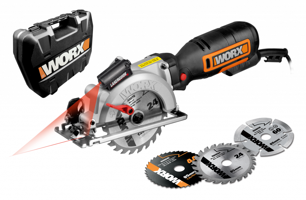 Дисковая пила компактная WORX Saw WX427 электрическая 220V, 710Вт, 120мм, в кейсе