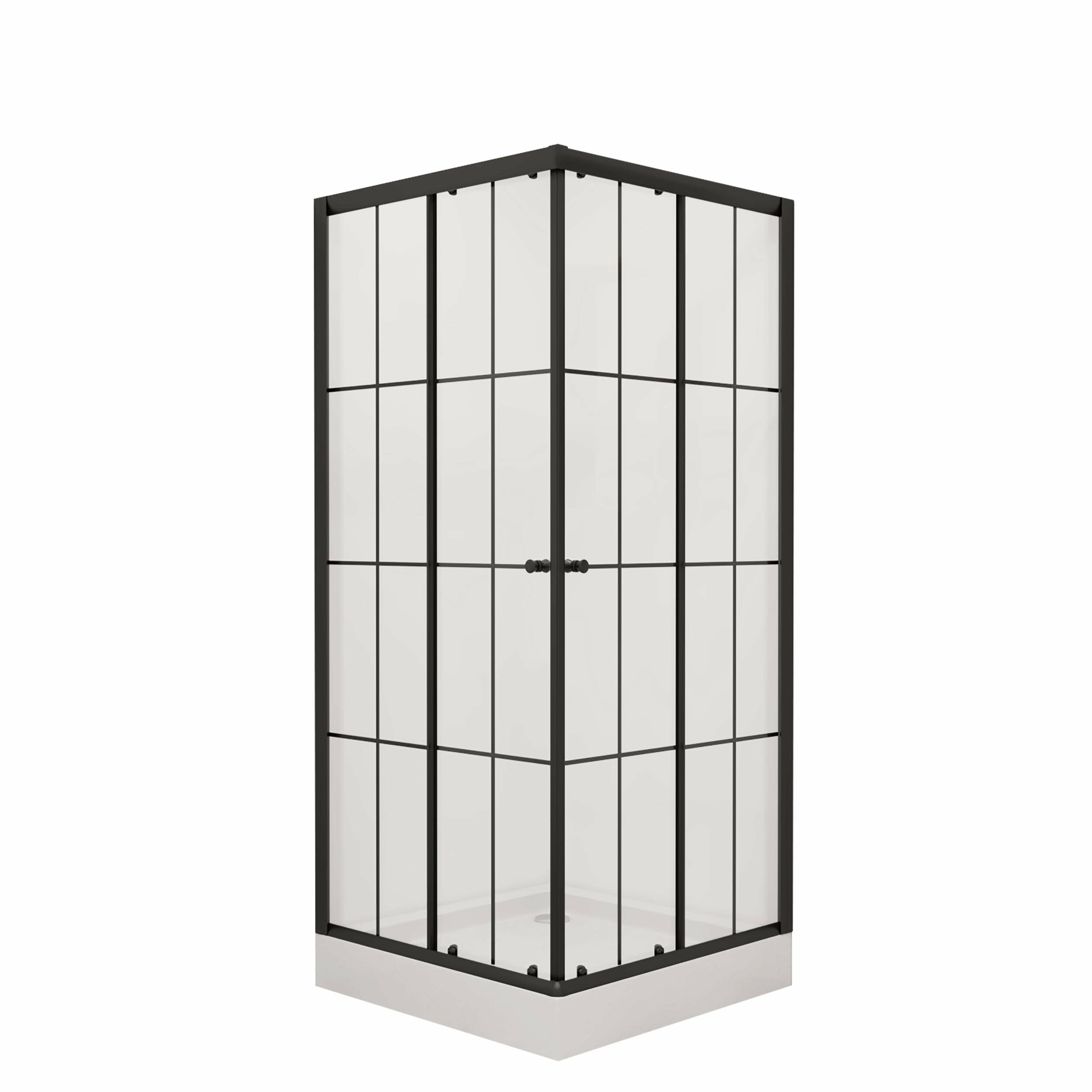 Душевой уголок NG- 0190-14 (900х900х1950) низкий поддон(14см), стекло прозрачное, 2 места
