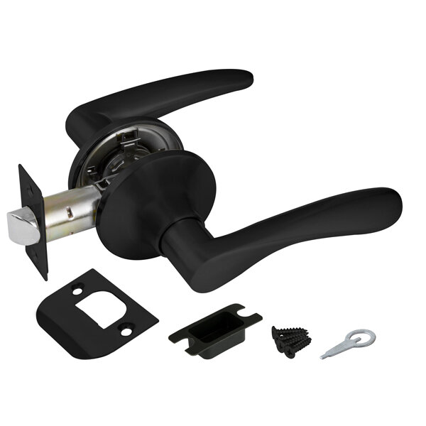 фото Ручка защелка Ajax (Аякс) DK610 BL-PS (6010 BL-P) (без фик.) черный