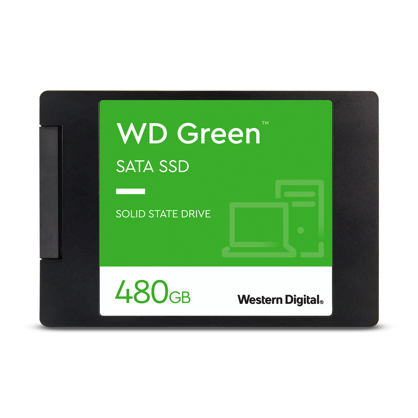 Твердотельные накопители WD SSD Green, 480GB, 2.5" 7mm, SATA3, 3D TLC, R/W 545/н.д., IOPs н.д./н.д., TBW н.д., DWPD