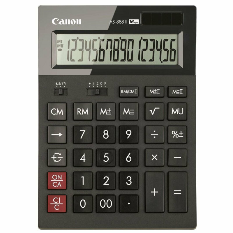 Калькулятор настольный Canon AS-888 II 16-разрядный черный