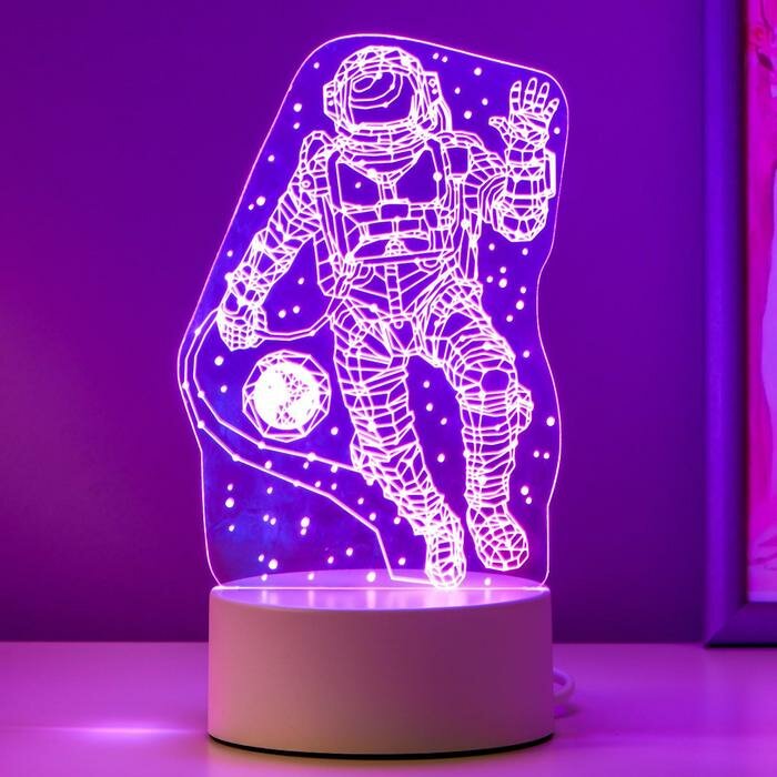 Светильник "Космонавт" LED RGB от сети 9,5х10х21 см - фотография № 5