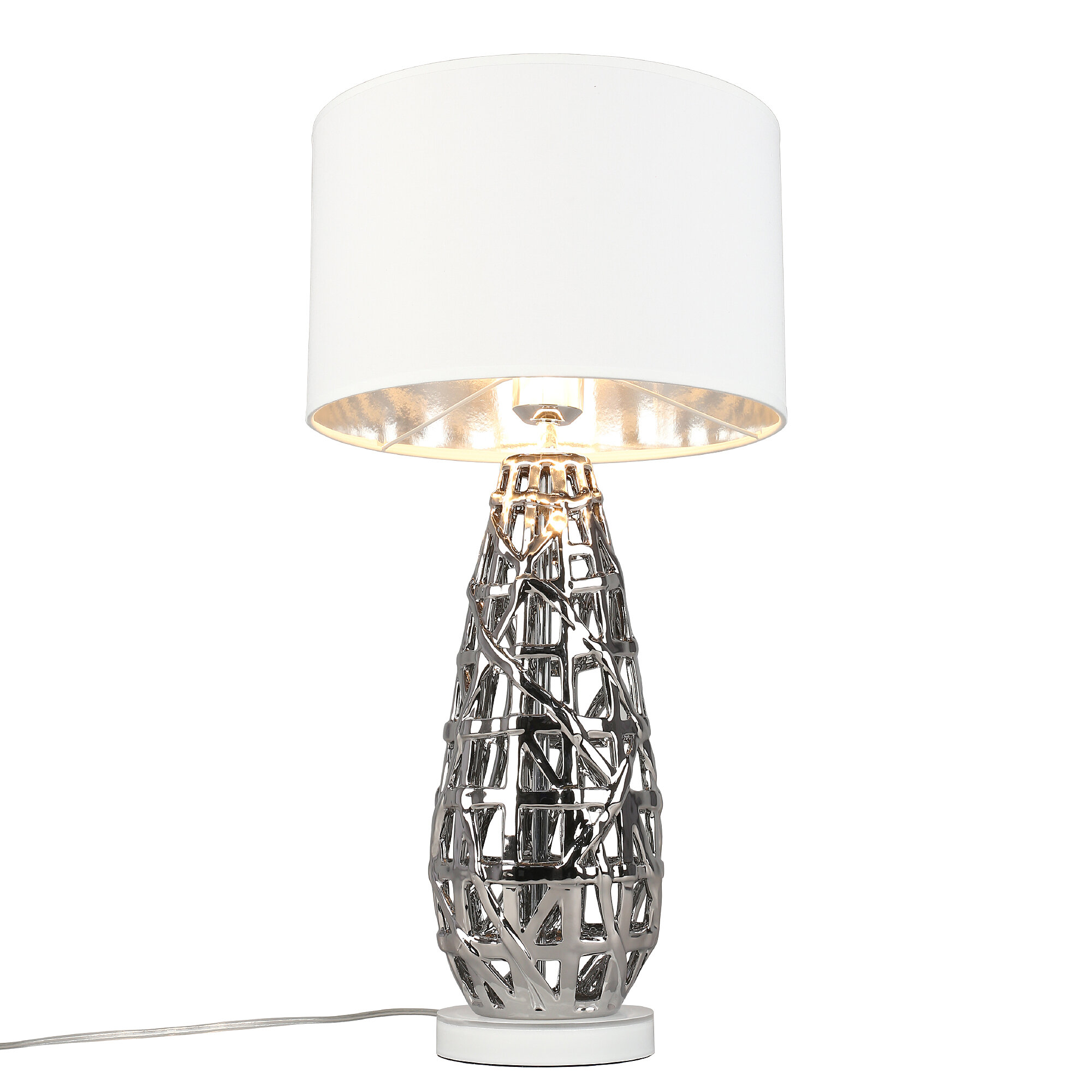 Настольная лампа Omnilux Borselli OML-19414-01, E27, 60Вт, кол-во ламп:1шт., Белый