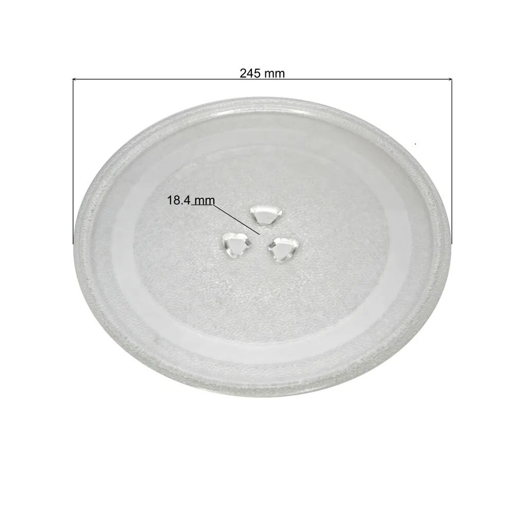 Тарелка стеклянная для микроволновой печи (СВЧ) LG, Panasonic, Supra (D245мм, крепление - 18,5 мм) 3390W1G005E