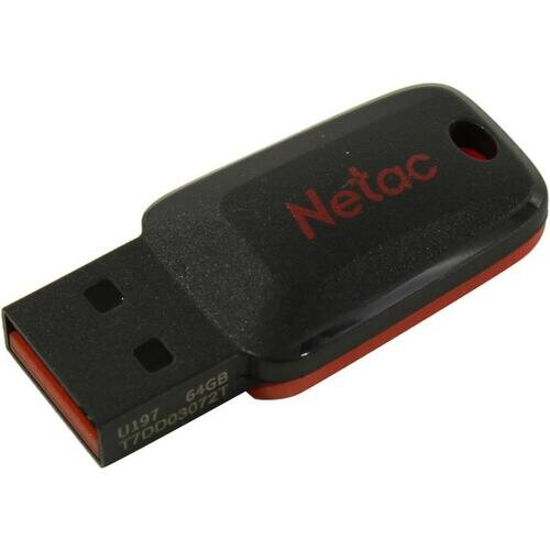 Флешка Netac U197 128ГБ USB2.0 черный/красный (NT03U197N-128G-20BK) - фото №1