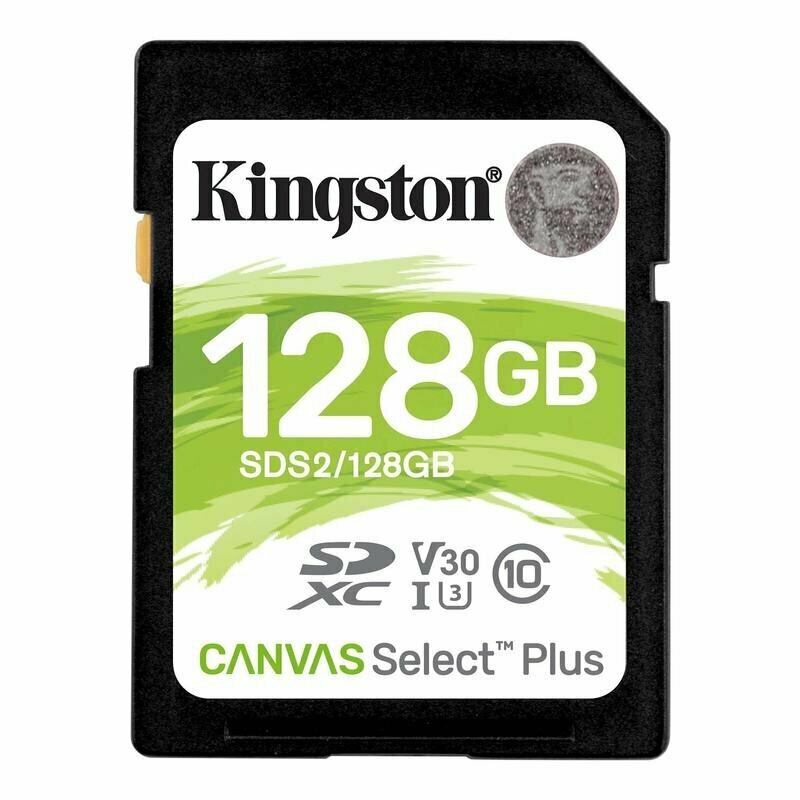 Карта памяти 128 Гб SDXC Kingston Canvas Select Plus UHS-I U3 V30 (SDS2/128Gb), 1179790