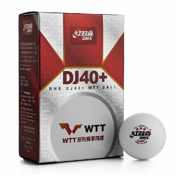     DHS 3* ITTF WTT 40+ Plastic x6 White DJ40+