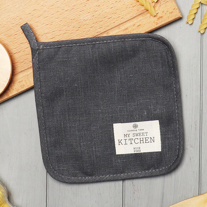 фото Прихватка Этель ECO light grey, 19х19 см, 100% лён, 245 г/м2