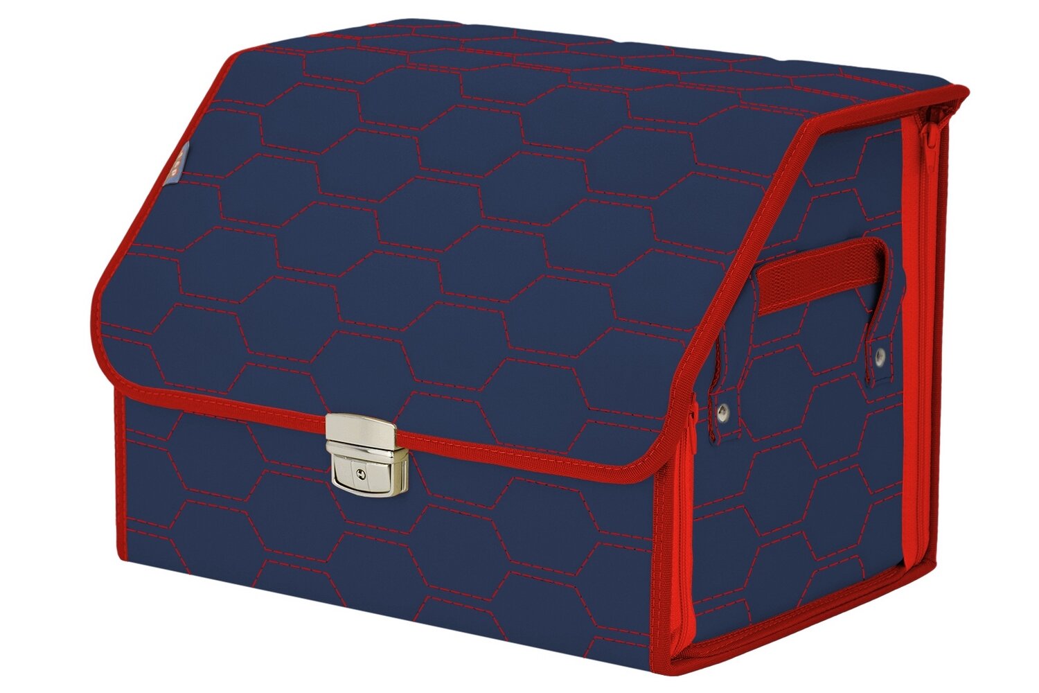 Органайзер-саквояж в багажник "Союз Премиум" (размер M). Цвет: синий с красной прострочкой Соты.