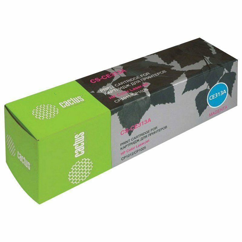 Картридж лазерный CACTUS (CS-CE313A) для HP ColorLaserJet CP1025/CP1025NW, пурпурный, ресурс 1000 стр