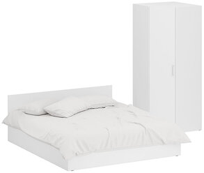 Кровать 1800 + Шкаф угловой Стандарт, цвет белый