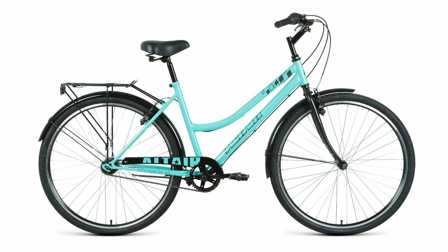 Велосипед ALTAIR CITY 28 low 3.0 (2022) (Велосипед ALTAIR CITY 28 low 3.0 (28" 3 ск. рост. 19") 2022, мятный/черный, RBK22AL28030)