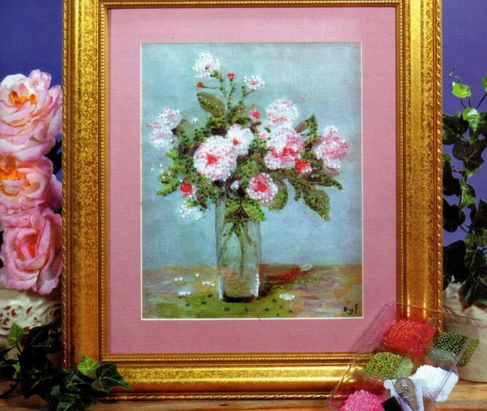 Pink Roses #2397 Design Works Набор для вышивания 20 x 25 см Вышивка бисером
