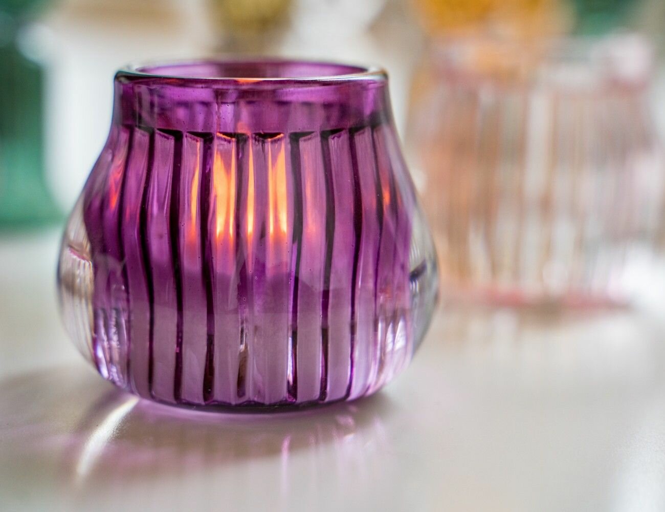 Подсвечник под чайную свечу "Элисон", стекло, 7х8 см, разные цвета, Boltze - фотография № 4