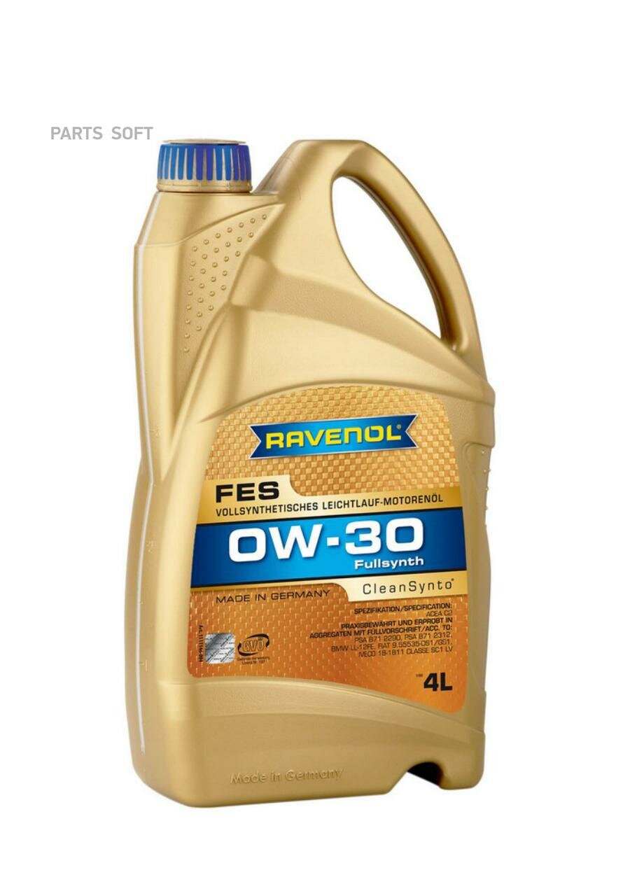 Синтетическое моторное масло RAVENOL FES 0W-30