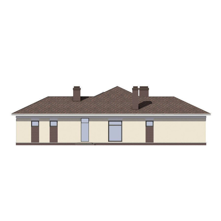 45-52L-Catalog-Plans - Проект одноэтажного кирпичного дома с террасой - фотография № 4