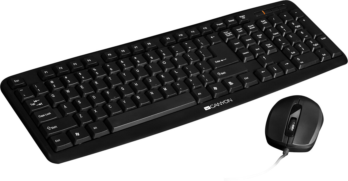 Комплект клавиатура + мышь Canyon CNE-CSET1 Black USB