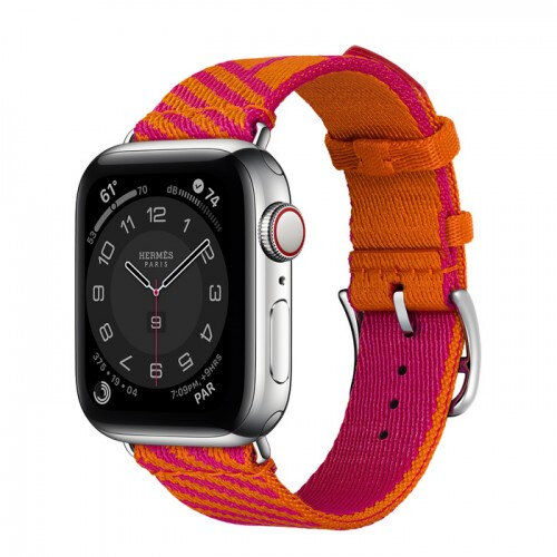 Умные часы Apple Watch Hermès Series 6 GPS + Cellular 40мм Stainless Steel Case with Orange/Rose Mexico Jumping Single Tour
