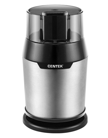 Кофемолка Centek CT-1362 (сталь) 200Вт, 60гр, стальн стакан, стальн чаша, прозрачная крышка - фотография № 1