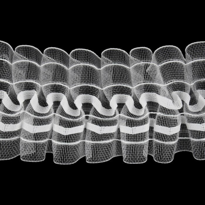 Шторная лента классическая органза 6 см 50 ± 1 м цвет прозрачный/белый