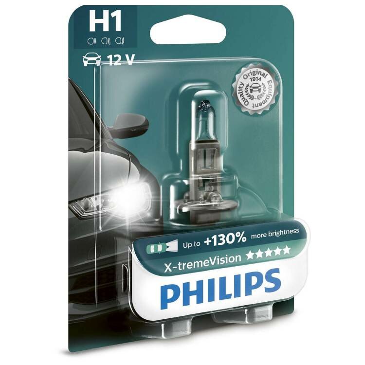 Лампа автомобильная галогенная Philips X-tremeVision 12258XVB1 H1 12V 55W P145s