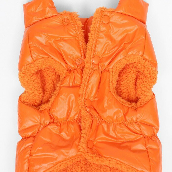 Куртка для собак "Блеск", XL (ДС 40, ОГ 57, ОШ 35 см, до 14 кг), оранжевая - фотография № 8