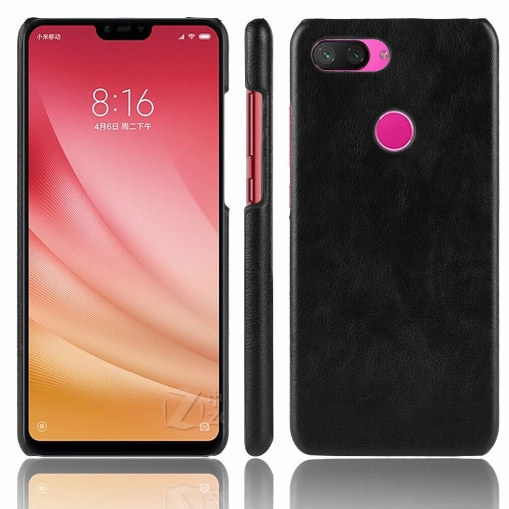 Чехол Litchi Texture для Xiaomi Mi 8 Lite (черный)