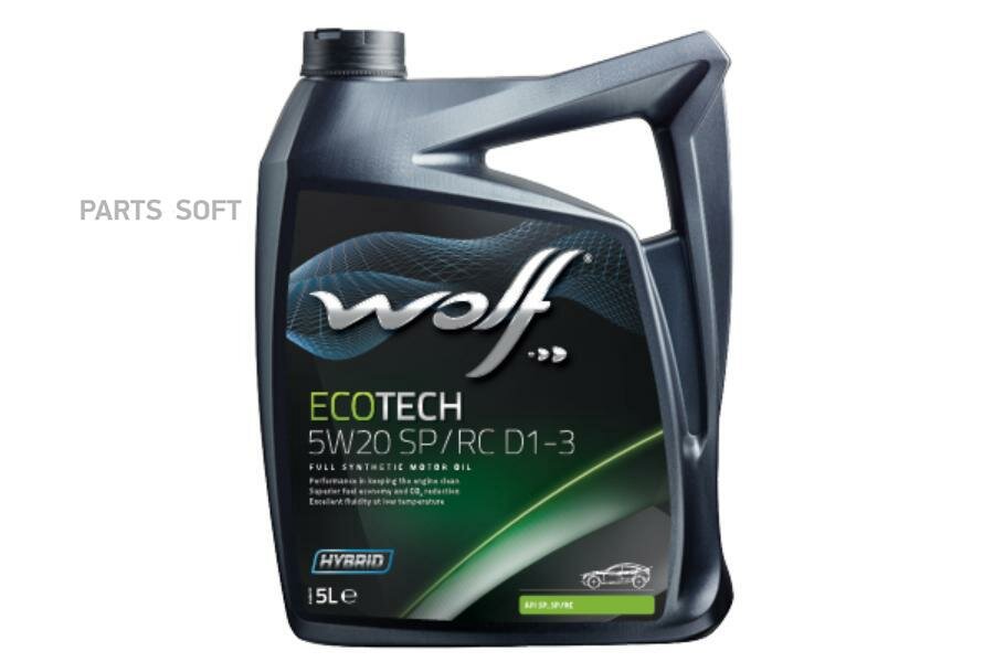 масло моторное wolf ecotech 5w20 sp/rc d1-3 5l