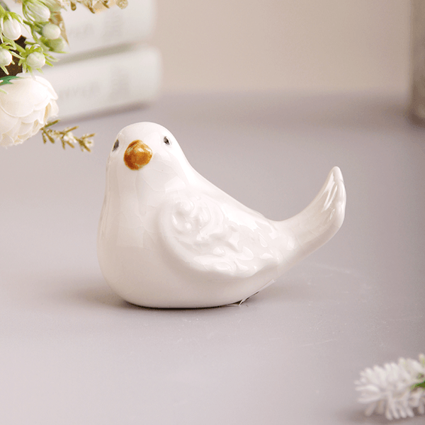 фото Фигурка Птичка 9х7 см Шебби серия Эконом белая смотрит влево