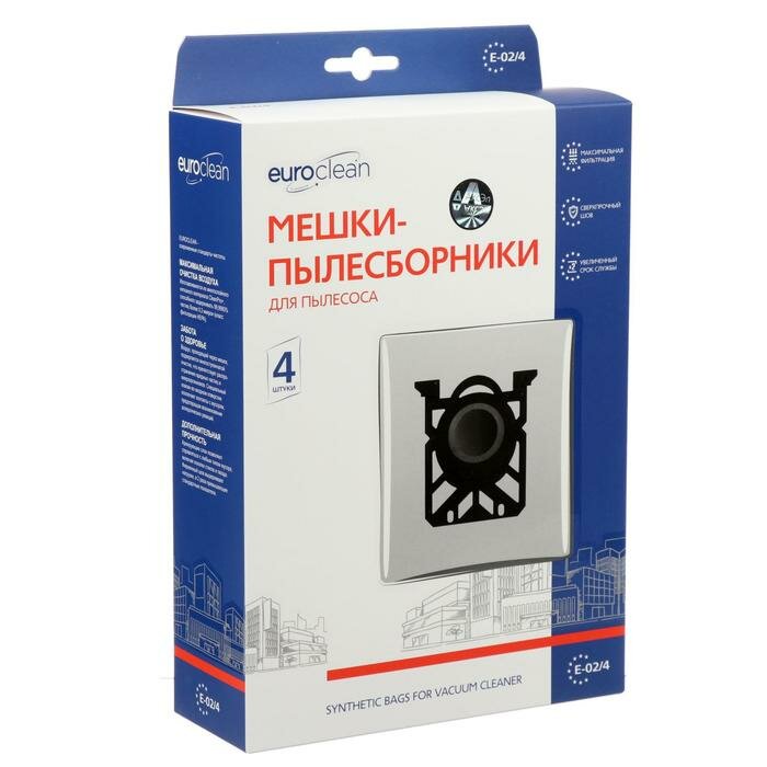 Мешок-пылесборник Euro синтетический, многослойный, 4 шт (Electolux S-Bag) - фотография № 1