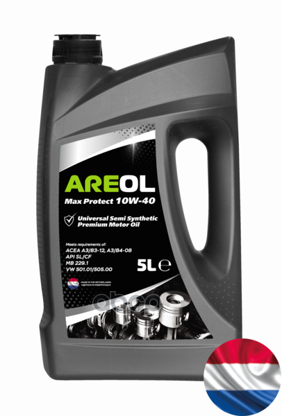 AREOL Areol Max Protect 10W40 (5L)_Масло Моторное!Полусинтacea A3/B3,Api Sl/Cf,Mb 229.1,Vw 501.01/505.00