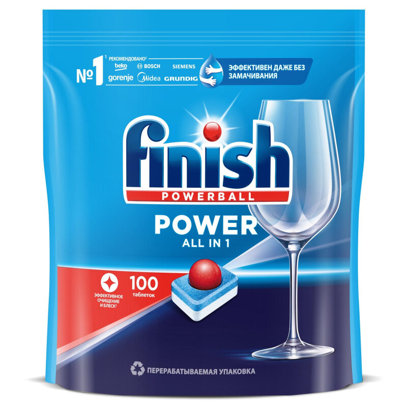 Таблетки для ПММ Finish Power 100шт/уп - фотография № 2