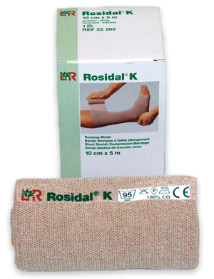 Бинт Розидал (Rosidal) эластичный малого растяжения сильной компрессии из хлопка, телесный 8см х5м (1шт в пакете, 22250_1шт)