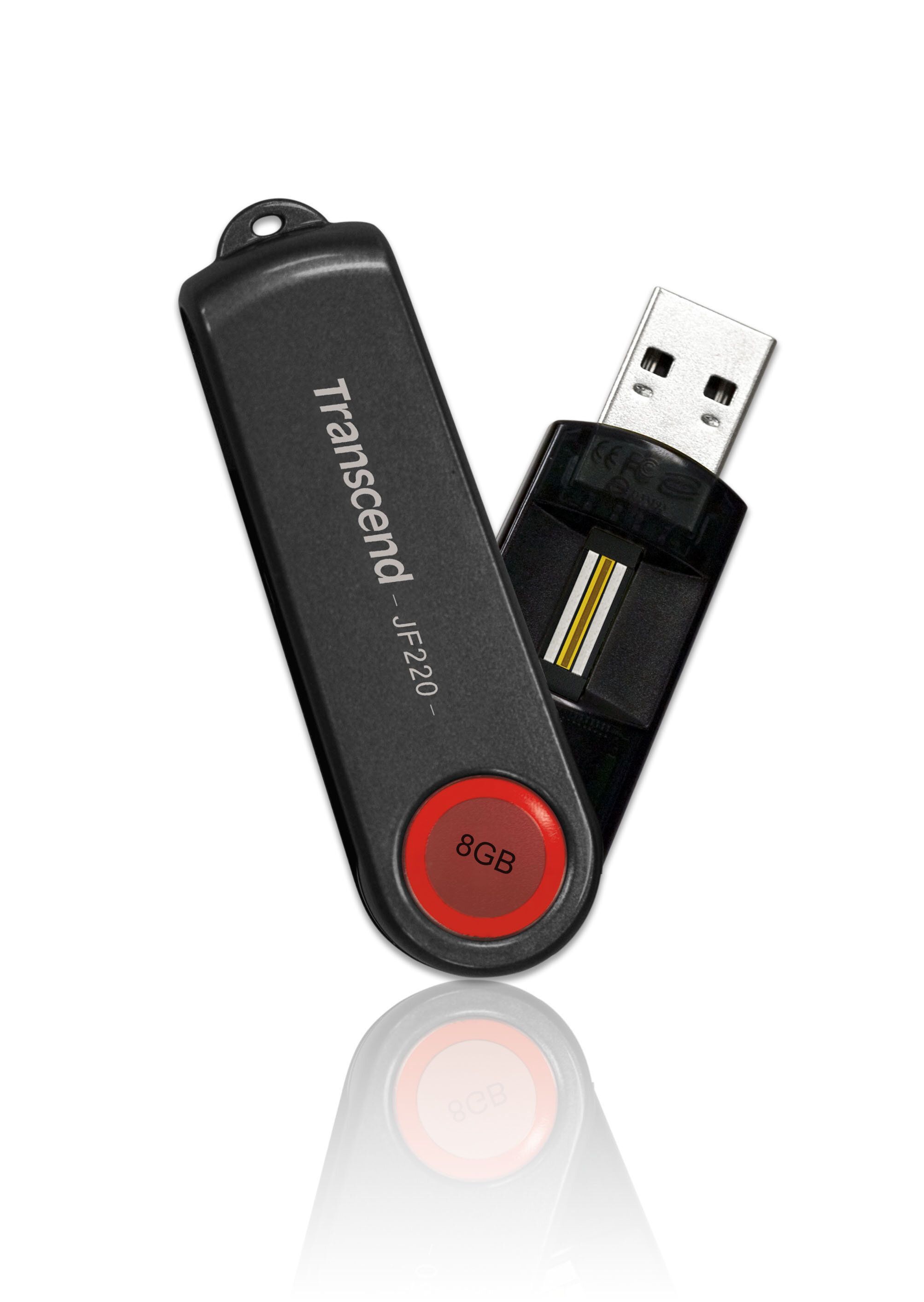 Флеш-карта 8Gb Transcend JetFlash 220 USB black (идентификация отпечатка пальца)